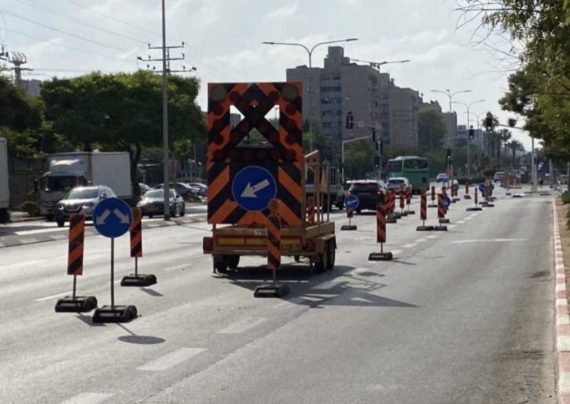 הכביש החסום בשדרות ירושלים