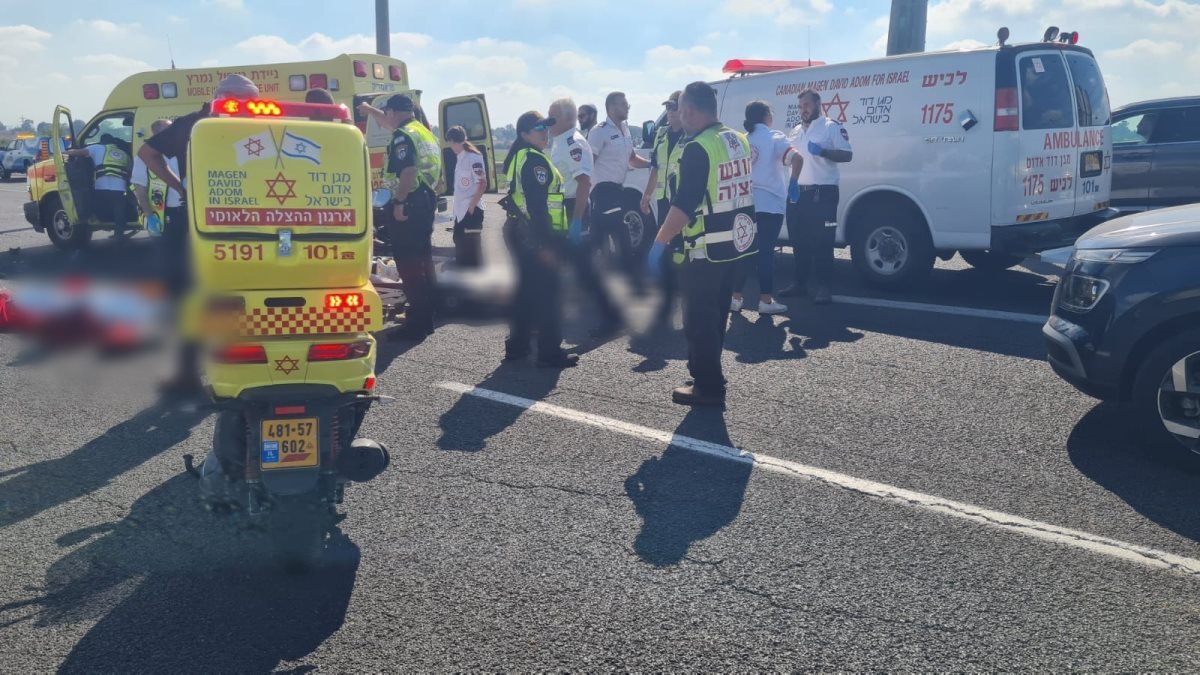 זירת התאונה בה נהרג שלווה דזרלאשוילי ז"ל. קרדיט: תיעוד מבצעי מד"א