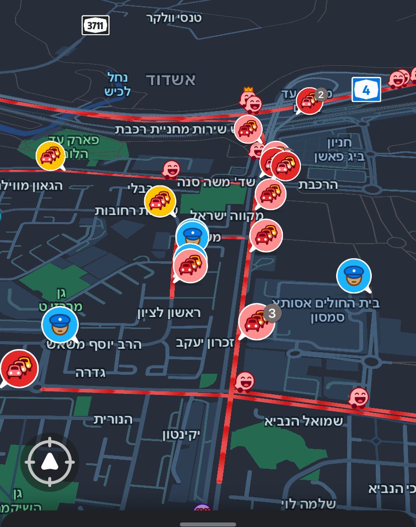 כך זה נראה הערב באפליקציית וייז