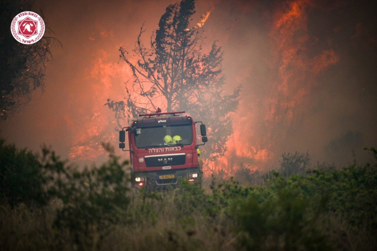 גלים של אש: מהשריפה בלטרון. צילום: קובי ריכטר, כבאות והצלה לישראל