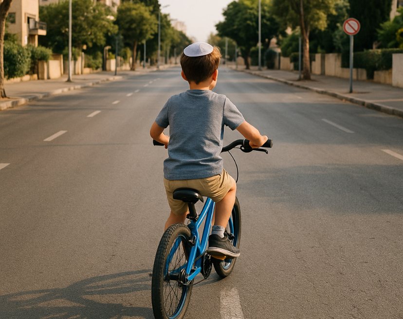 אילוסטרציה רכיבת אופניים ביום הכיפורים