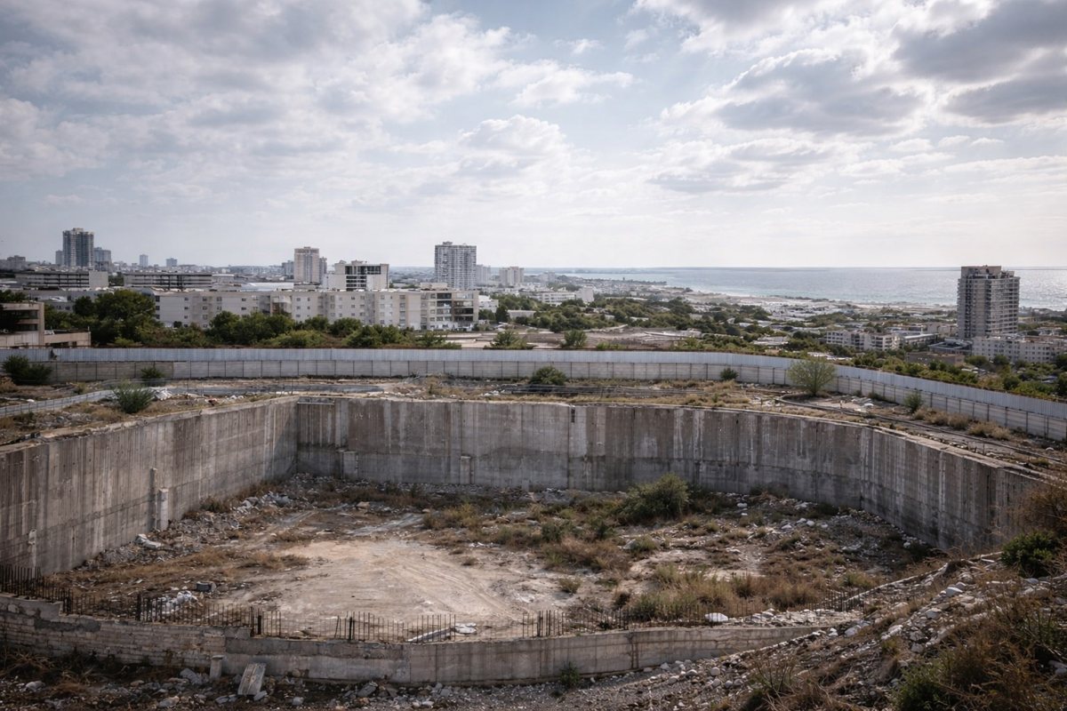 אילוסטרציה אתר בניה חפור (AI)
