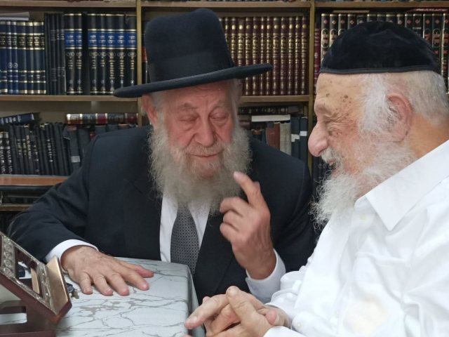 הרה"ר הרב שיינין עם מורו ורבו הגרד פוברסקי. א' מיכאלי