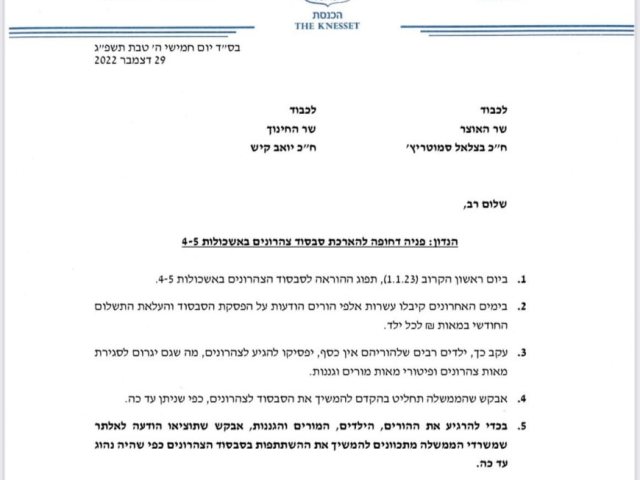 התערבות דחופה. מכתבו של הרב מקלב