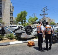 התאונה על צומת שדרות ירושלים הרים לוין. איחוד הצלה