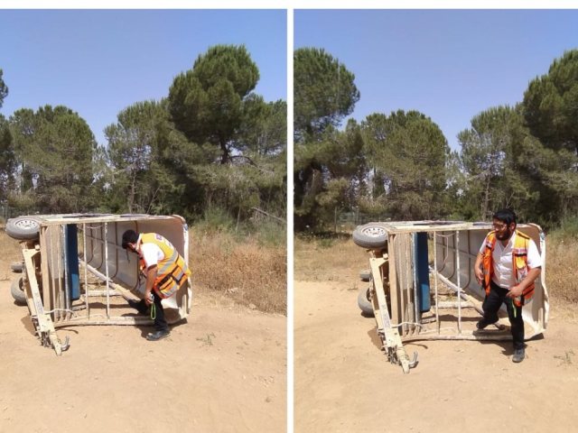 עגלת הטיולים התהפכה והתלמידות נפצעו (איחוד הצלה)