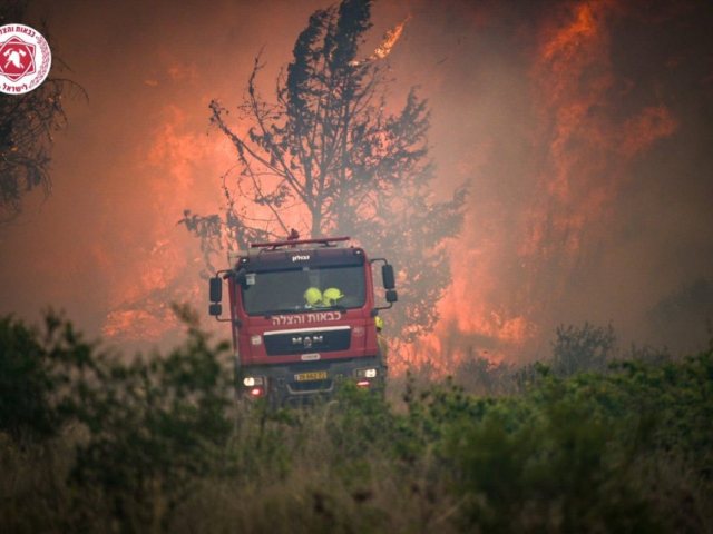 גלים של אש: מהשריפה בלטרון. צילום: קובי ריכטר, כבאות והצלה לישראל